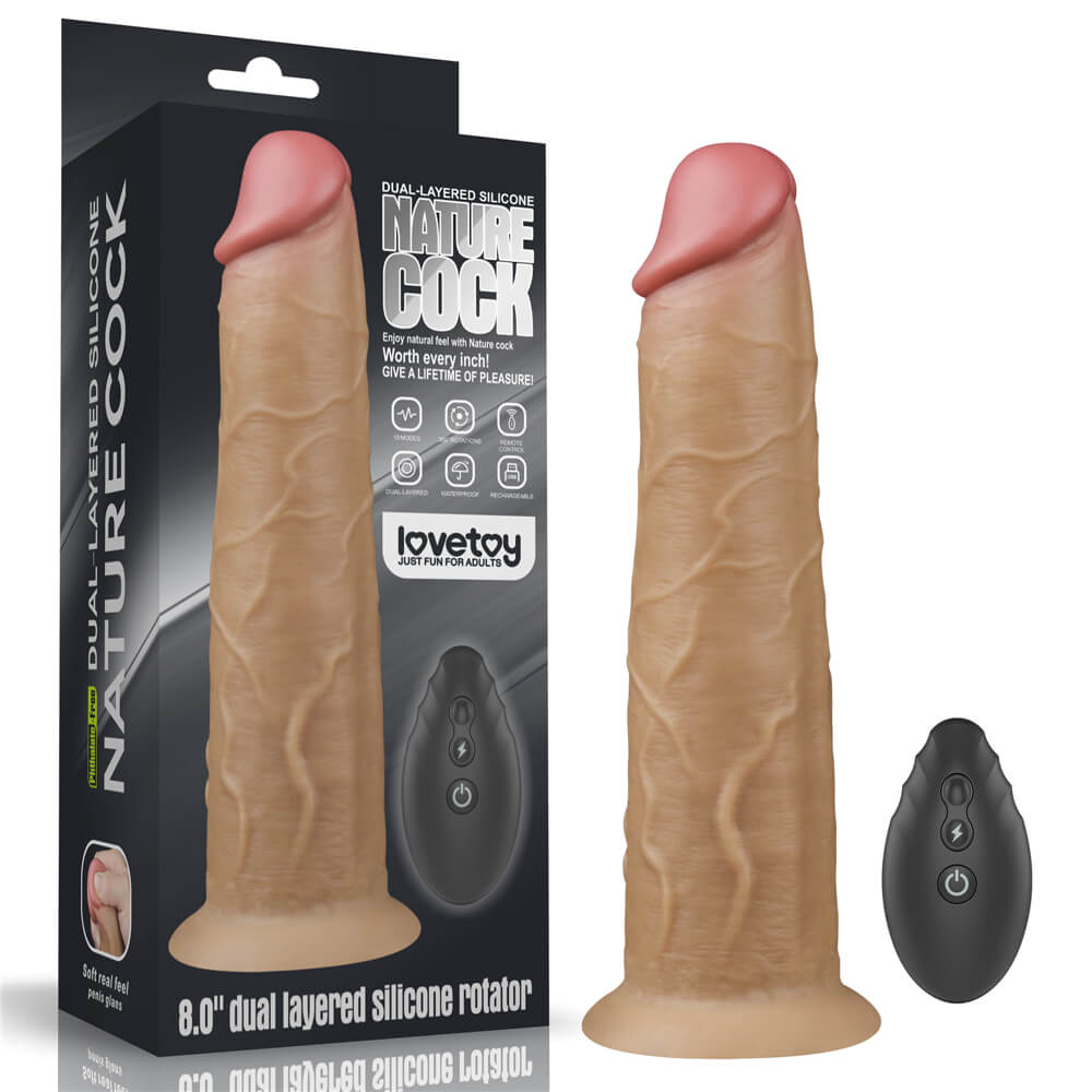 Dương vật giả Lovetoy Nature Cock 8inch 2 da rung ngoáy